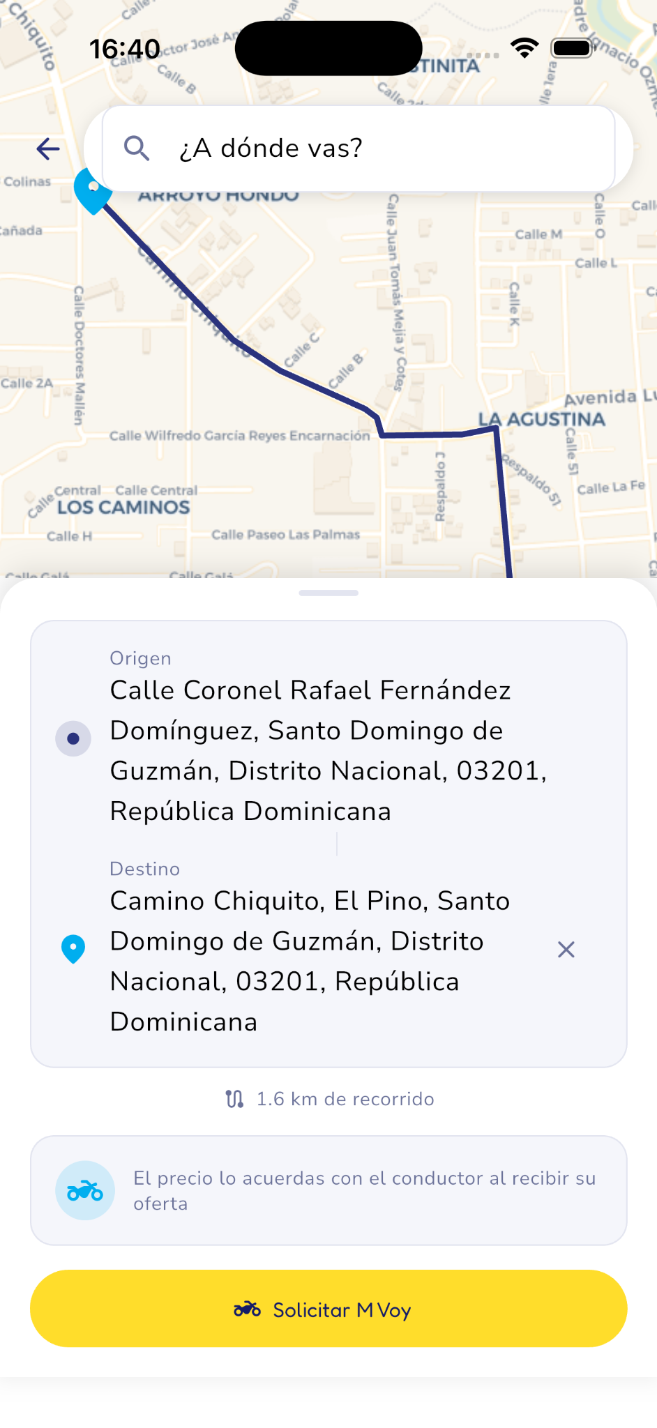Pantalla 3 de la app M Voy