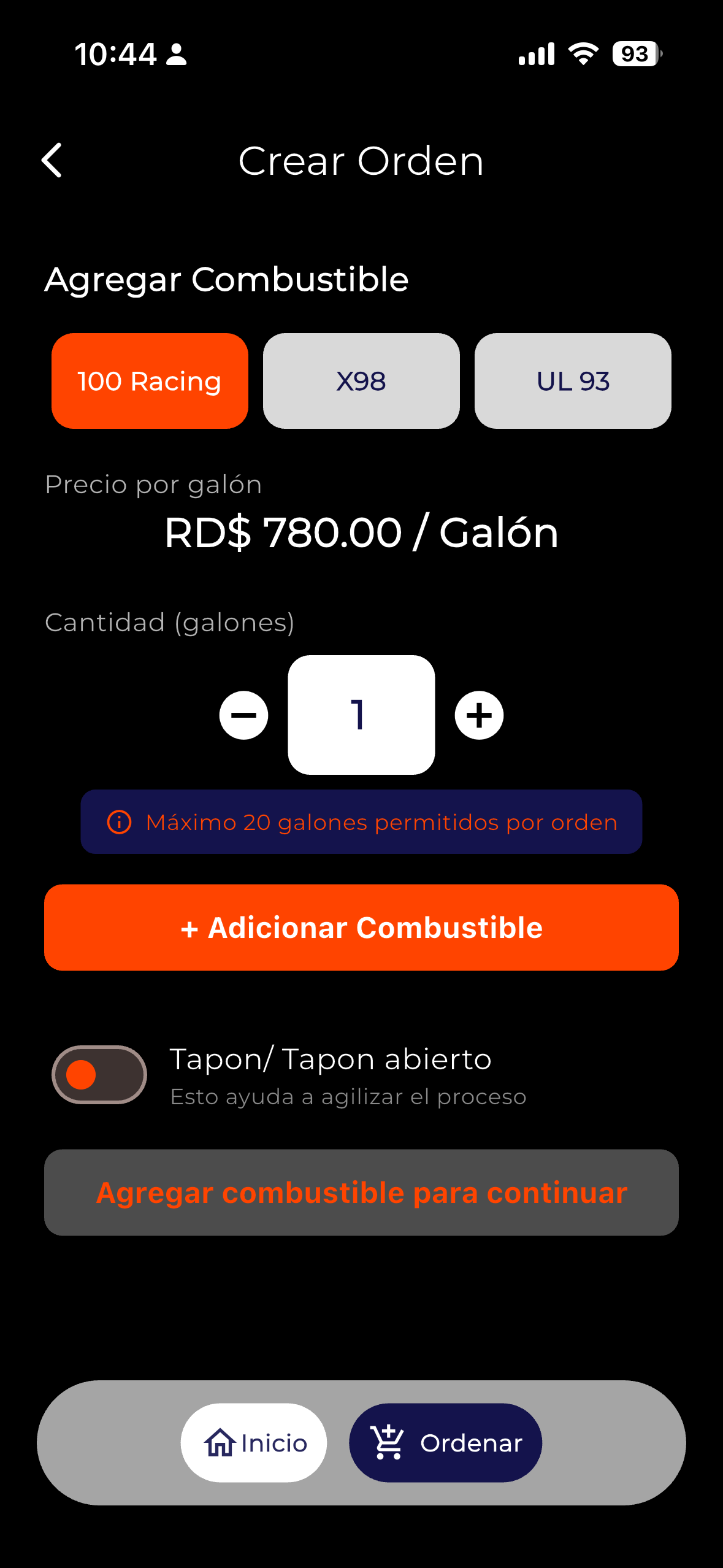 Pantalla 3 de la app Octanos