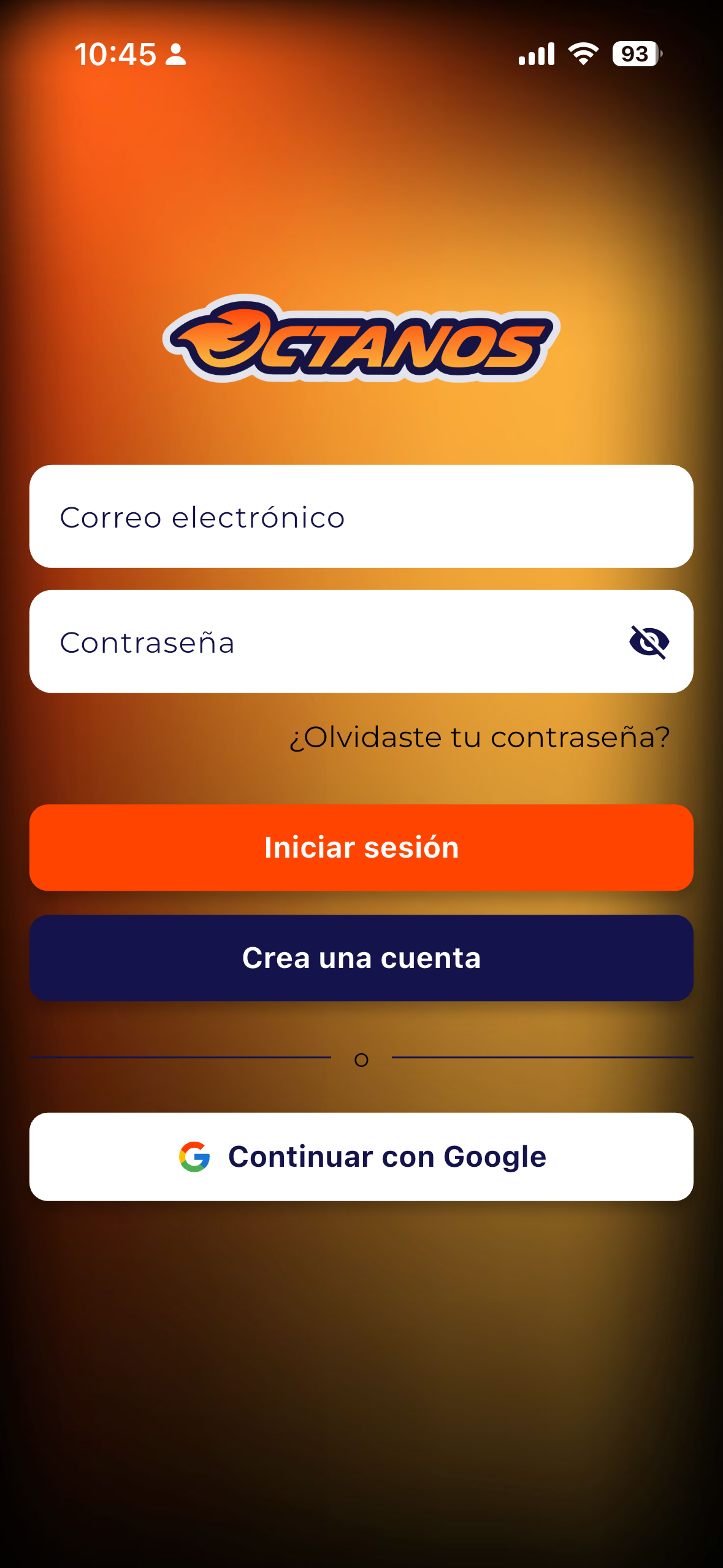 Pantalla 1 de la app Octanos